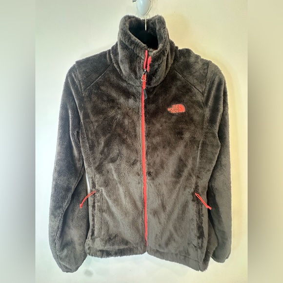 The North Face Fleece Jacket | Olive Green & Coral | Size M | Super‎ Soft - Picture 1 of 4